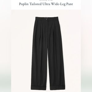 NWT Abercrombie Poplin ultra-wide leg tailored pants (Med/reg)